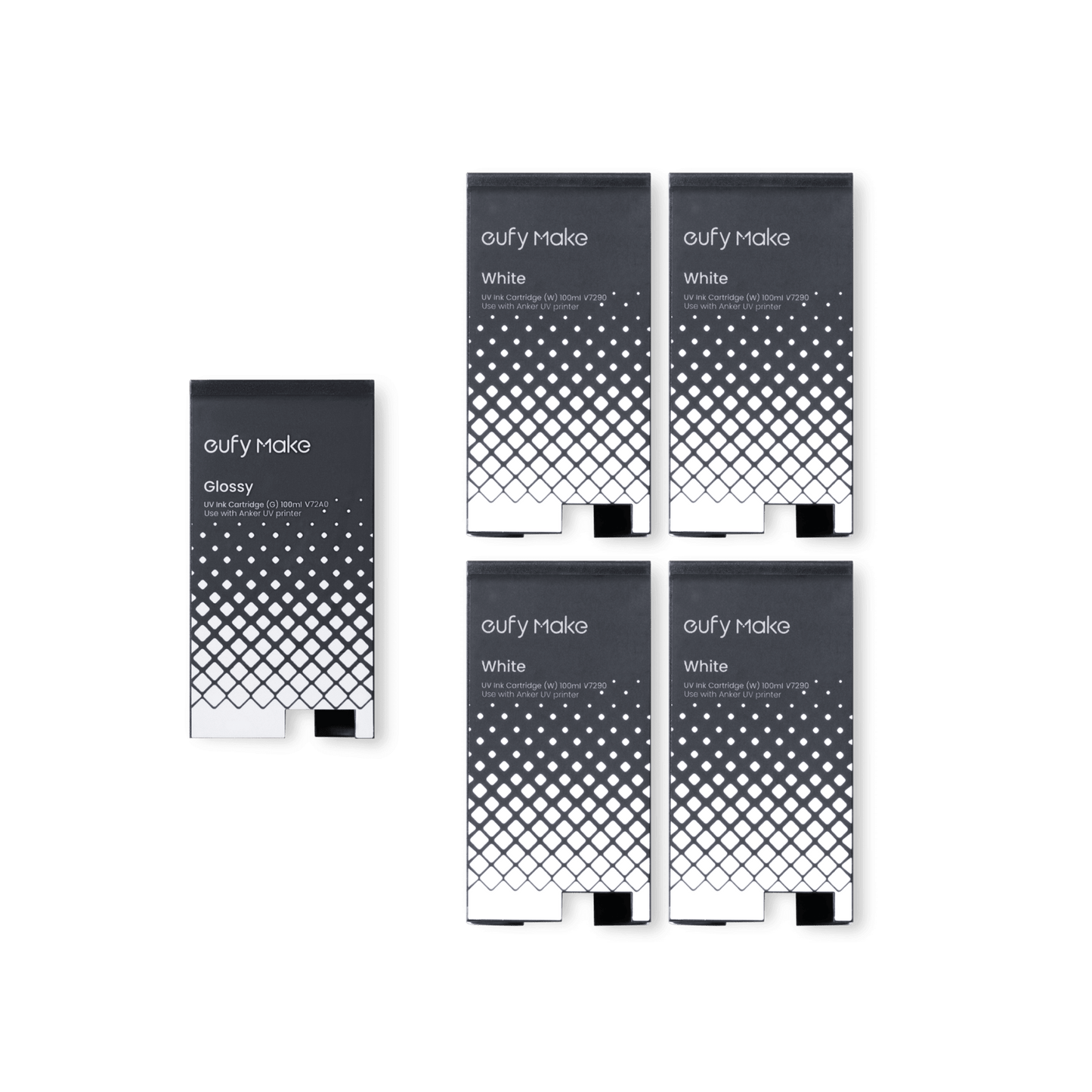Pack d'Encre Blanc et Brillant pour Imprimante UV E1
